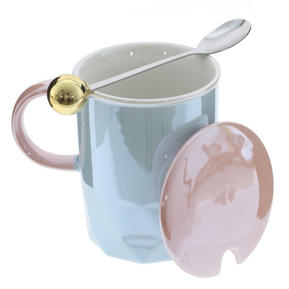 GAEM Кружка с крышкой и ложкой, 360 мл, L12 W9 H13 см, 4в.