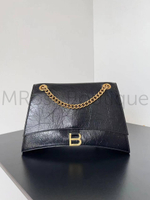 Сумка Balenciaga Crush Large Chain черная кожаная через плечо