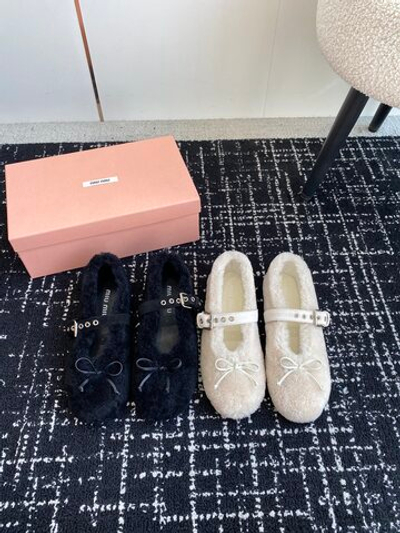 Miu Miu Shearling Ballerinas (2 colors)