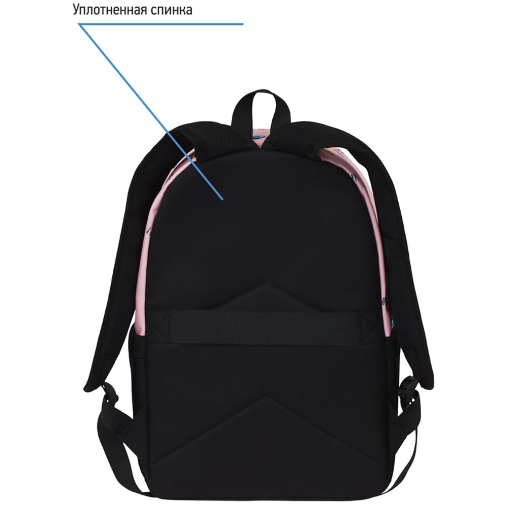 Рюкзак Berlingo Casual Happy pink 39,5*27*13см, 500 гр., 1отд. 3карм, уплотненная спинка