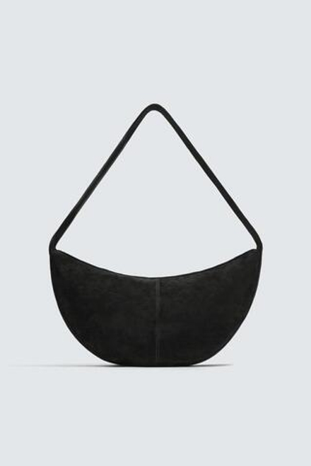 ZARA КОЖАНАЯ СУМКА, ЧЕРНЫЙ