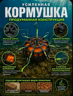 360 плавающая донная кормушка с 6 крючками #7 (2 шт) для ловли карпа, тилапии и сомов идеальный фидерный монтаж для рыболовов.