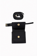 Кошелёк женский на запястье, на пояс из экокожи черный JACQUEMU