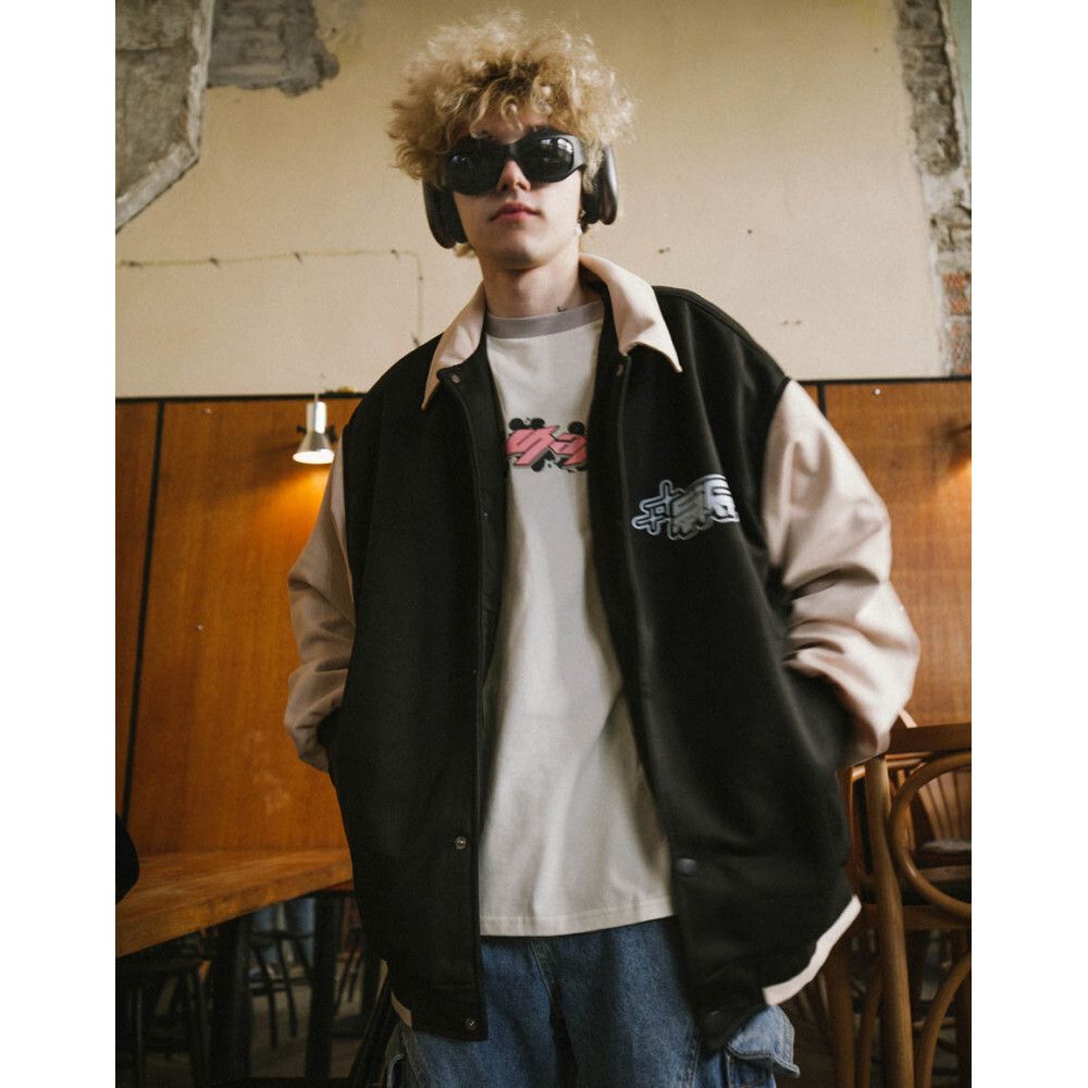 Бомбер SoWhat? Оверсайз Черный