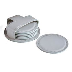 Набор из 6 костеров из двухслойной кожи Cuoietto с металлической вставкой (CR6BCMet) 9