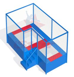 Батутный комплекс с ограждением - БК80 - 2 разных батута - Аттракцион детский