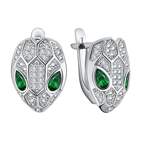 Змея из серебра с фианитами