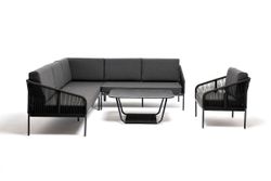 "Канны" модульная угловая лаунж-зона из роупа (веревки), цвет темно-серый