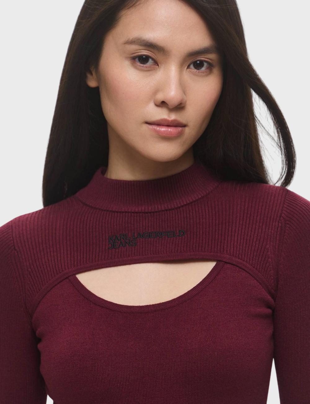 Джемпер KARL LAGERFELD JEANS Cut Out Mock Neck Sweater