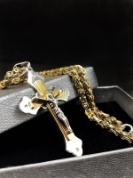 Объемная цепочка с крестиком Steel Rage толстого плетения