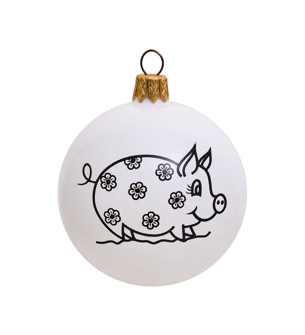 Элита НФШ-1225/2 Ел.украшение Шар «Свинка Ромашка» 65 мм