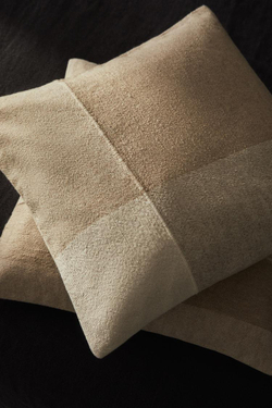 ZARA HOME ХЛОПКОВЫЙ ЧЕХОЛ ДЛЯ ДЕКОРАТИВНОЙ ПОДУШКИ С ВЫШИВКОЙ В ПОЛОСКУ, СВЕТЛО-БЕЖЕВЫЙ