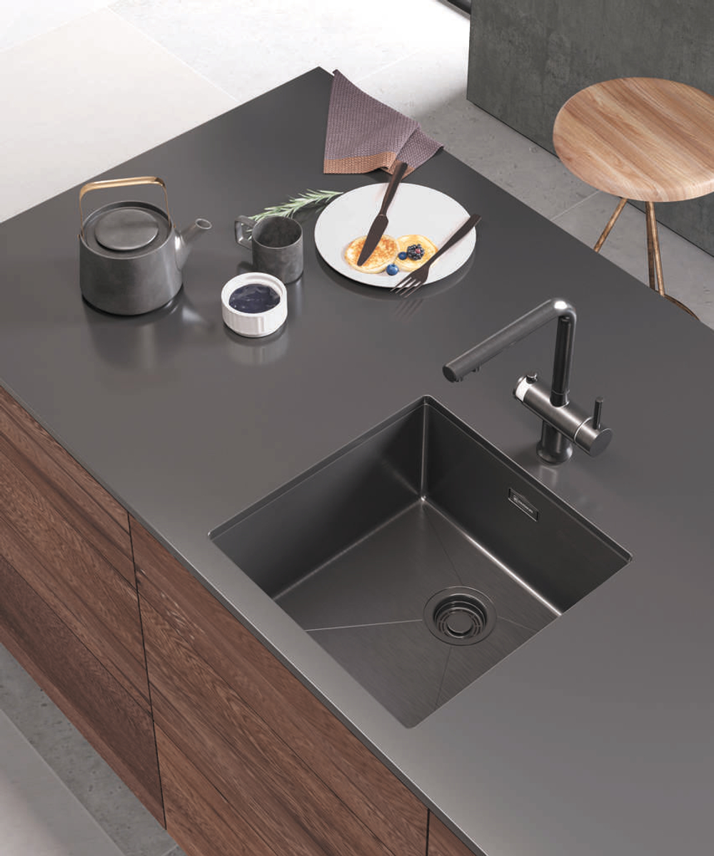 Мойка Omoikiri Taki 44-U/IF-GM нерж. сталь | Вороненая сталь