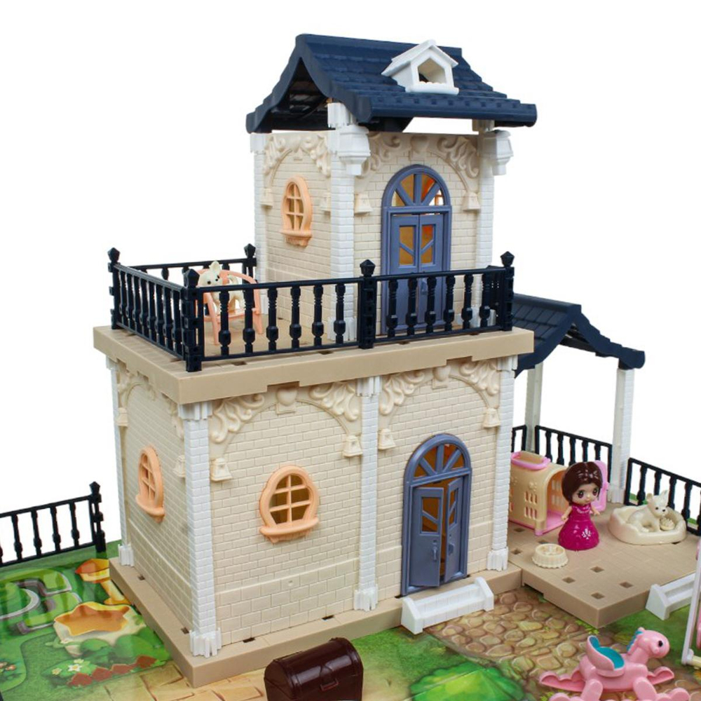 Игрушечный дом для куклы с мебелью и фигурками кор 686-008