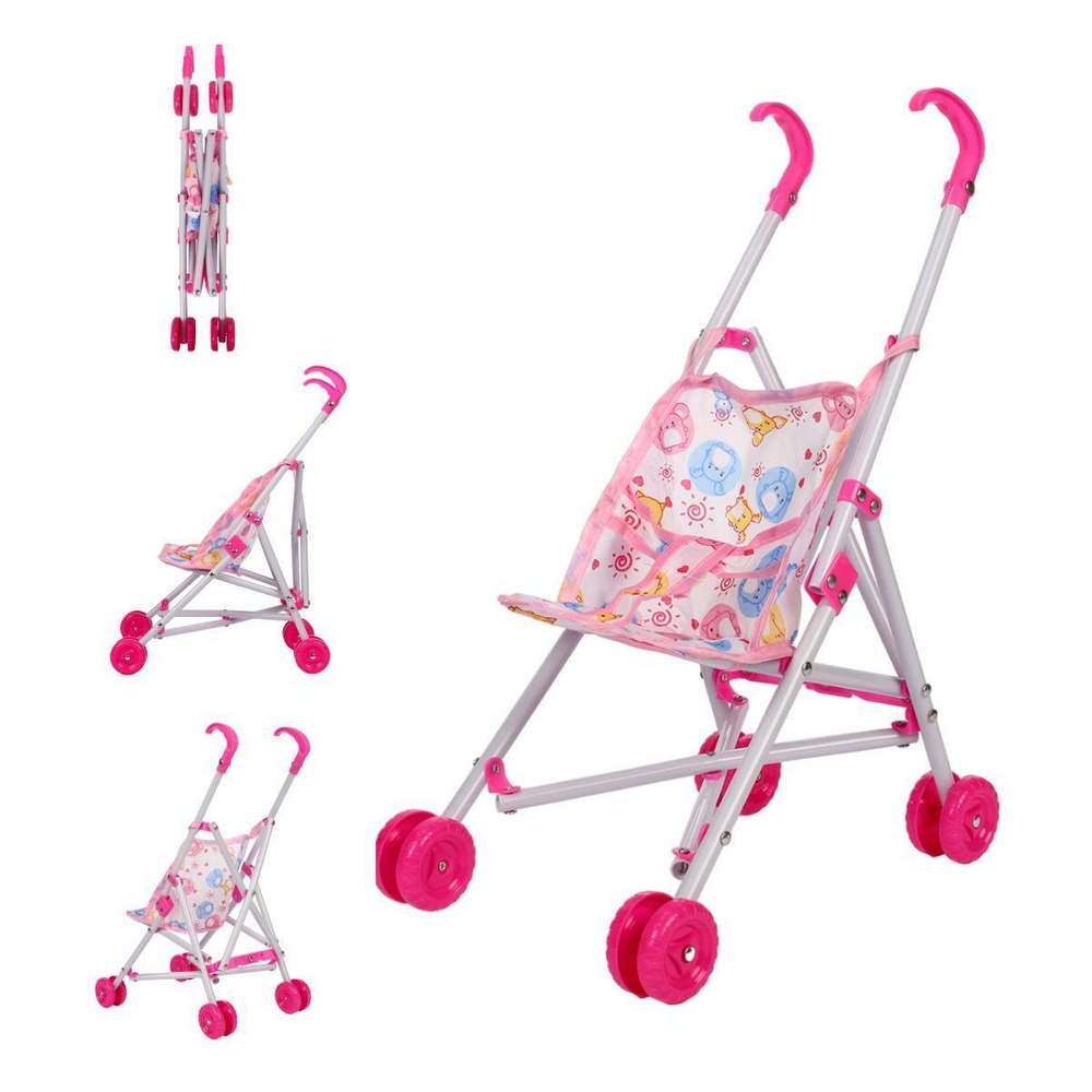 Коляска-трость для куклы, сиреневая, пакет 812CS