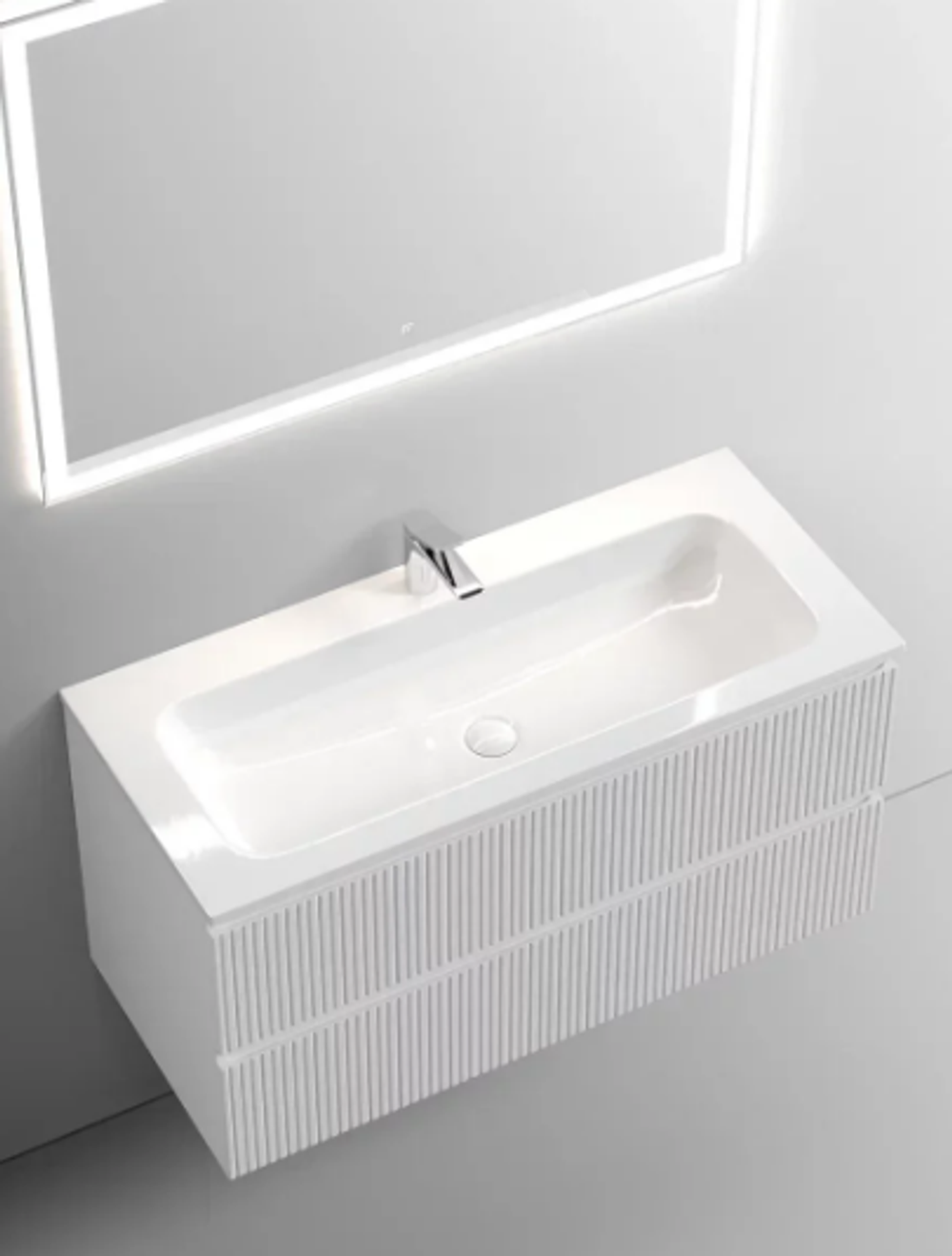 Тумба подвесная SANCOS Snob T 995х445х500, c двумя ящиками оснащенными доводчиками, Bianco, арт.SNT100W