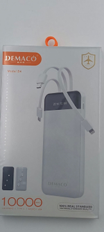 Внешний аккумулятор DEMACO B4 10000mAh White