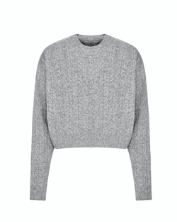 Джемпер из смесового кашемира косы светло-серый