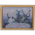 Алмазная мозаика на подрамнике с полным заполнением «МИР ЯРКИХ КРАСОК», довольные котики, 30*40см