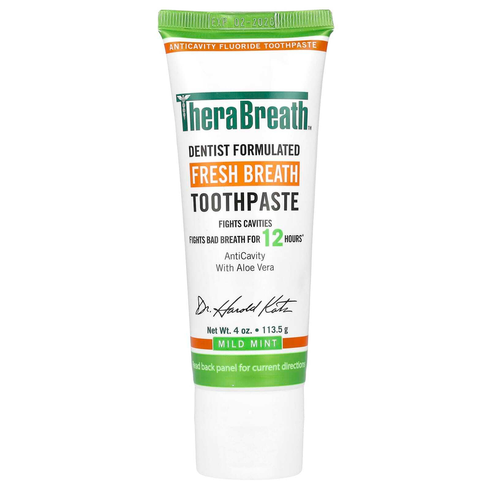TheraBreath, Освежающая дыхание зубная паста, с мягким мятным вкусом, 4 унции (113,5 г)