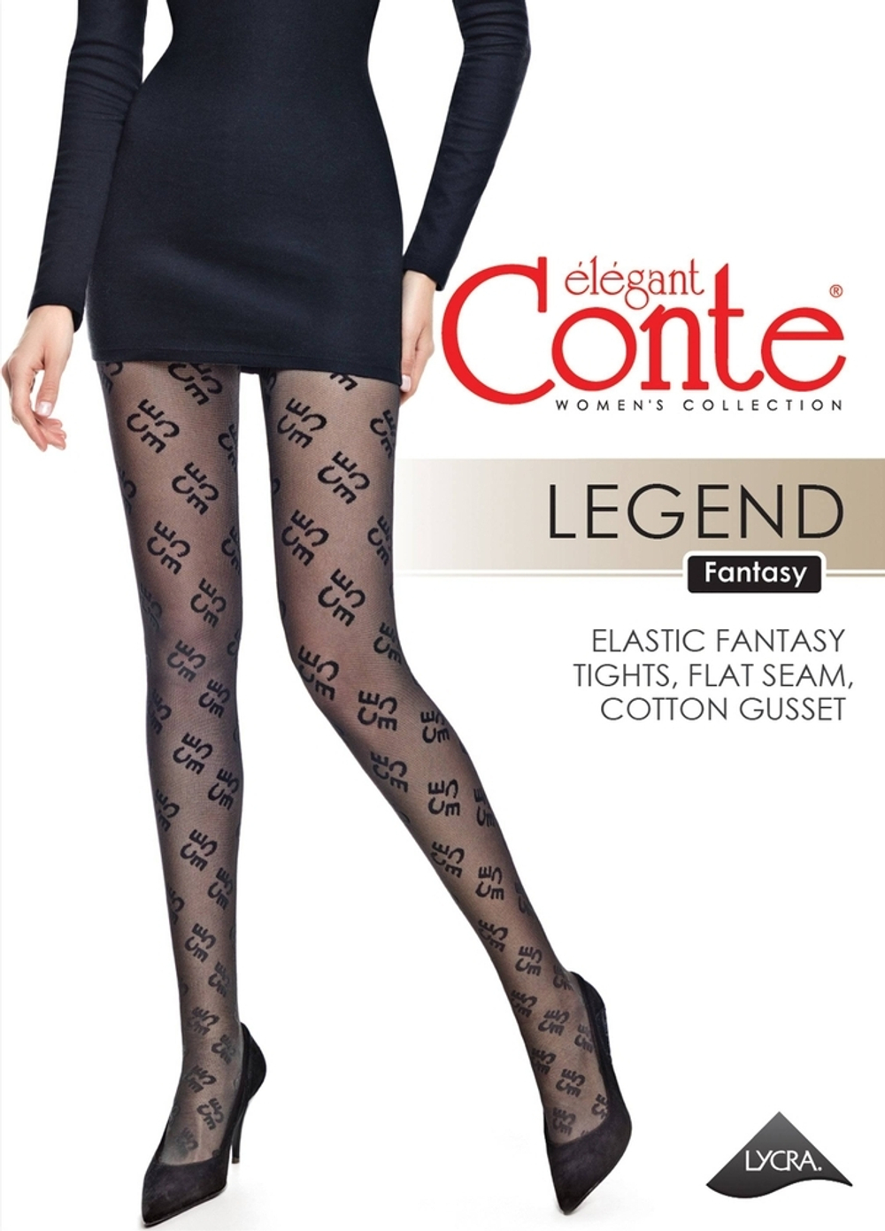 CONTE Legend Колготки женские с отсылкой к логотипу бренда и эффектом сетки