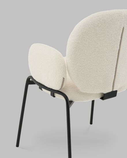 Стул с подлокотниками Molly букле молочный