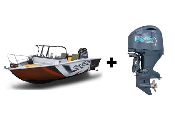 Комплект Алюминиевая лодка (катер) Mikatsu (Микатсу) 570 (Z43) Premium + мотор Mikatsu MF115FEL-T EFI