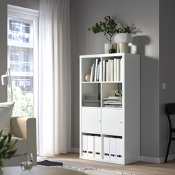 IKEA KALLAX  (ИКЕА КАЛЛАКС)  -  Вставка с дверцей, фрезерованная/белая, 33x33 см
