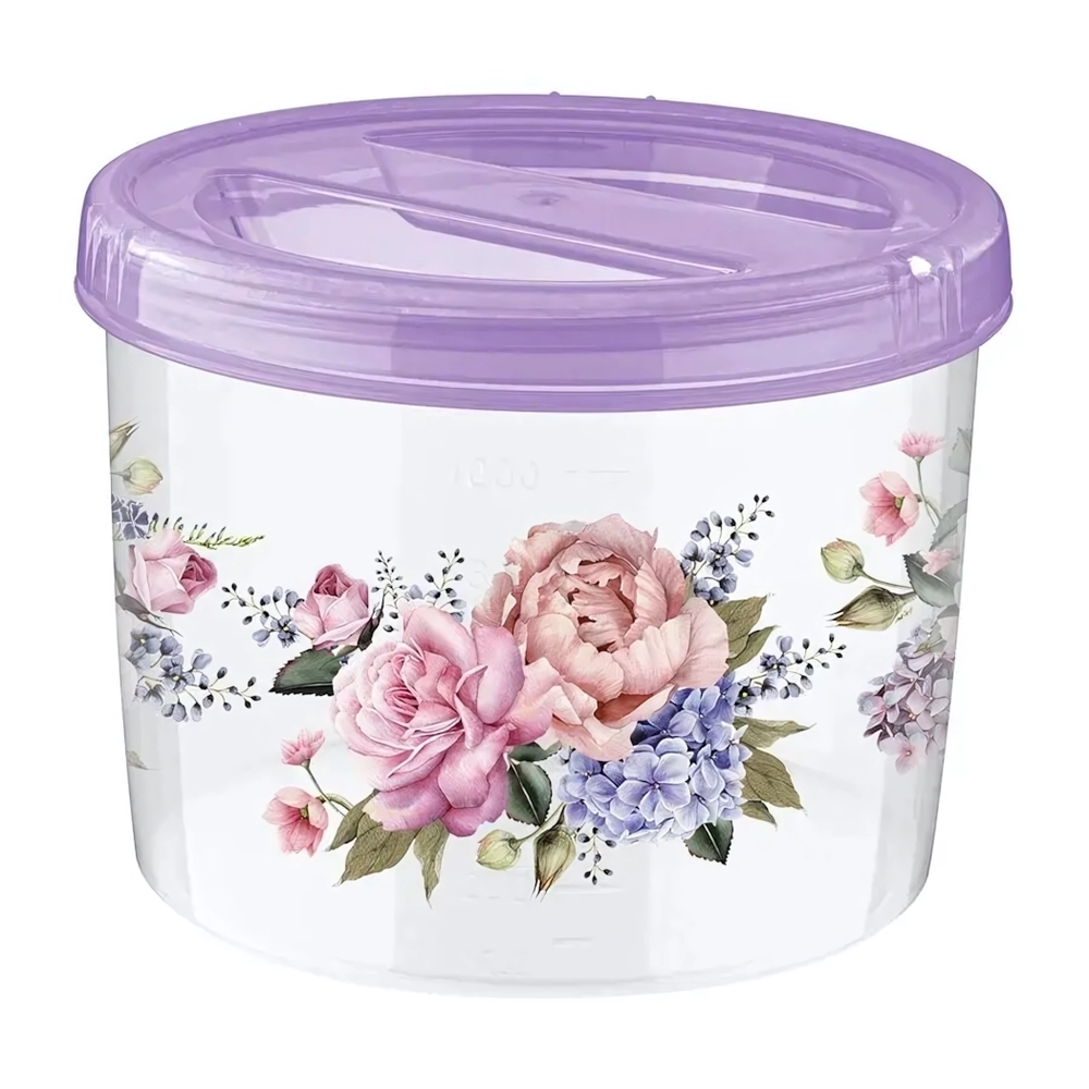 Банка с завинчивающейся крышкой 1,2л с декором (Бесцветный)