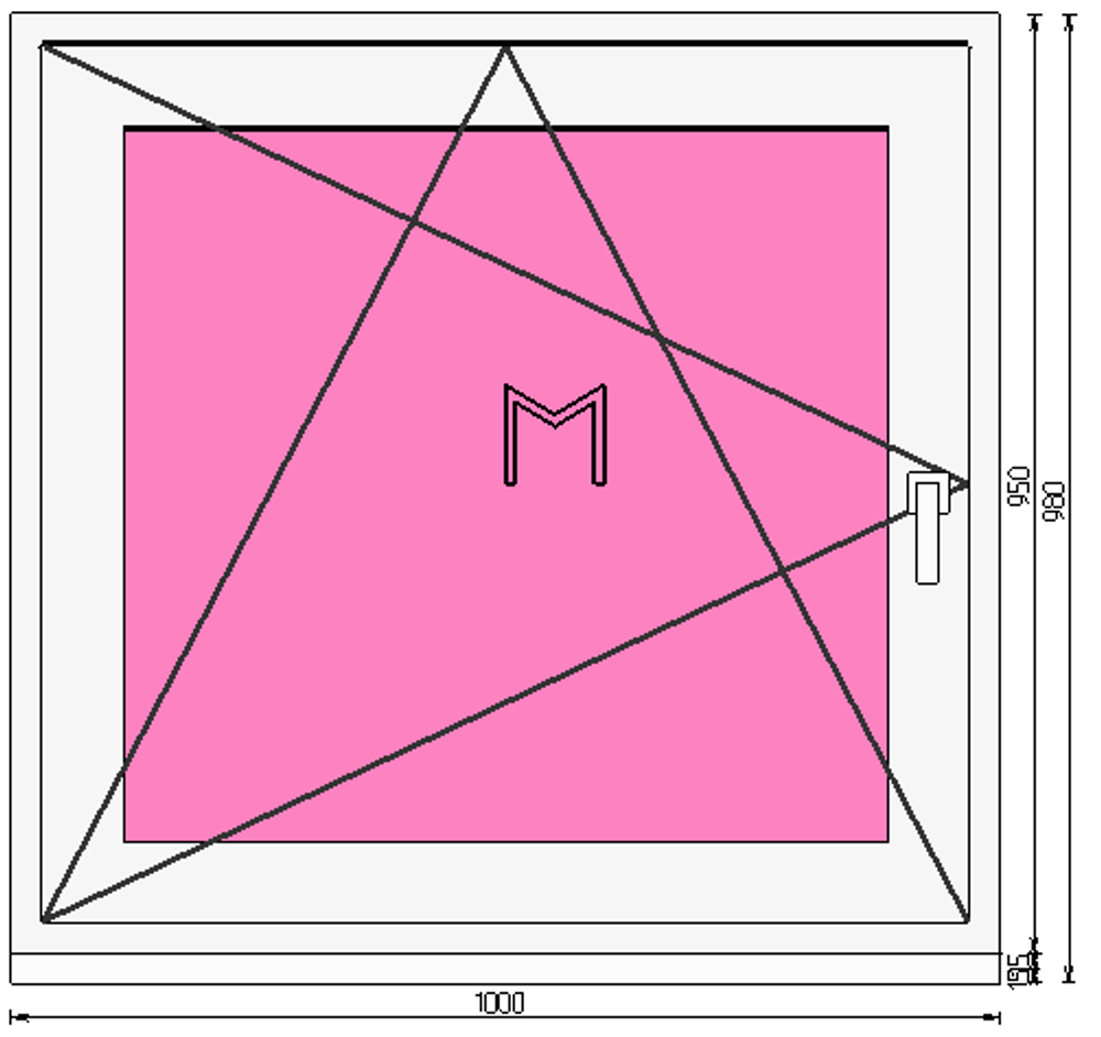 Пластиковое окно 950 х 1000 ТермА Эко + Москитная сетка