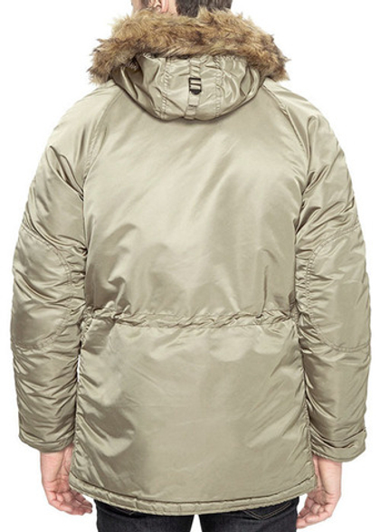 Куртка Аляска Alpha Slim Fit N-3B Parka (бежевая - dark khaki/orange)