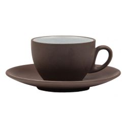 Чайная пара 200 мл d 9 см h6 см White Matt New Brown Taiga P.L. Proff Cuisine [6]