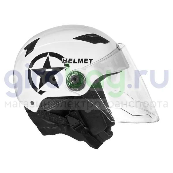 Шлем открытый Helmet NEW (Белый) фото 1 фото №3