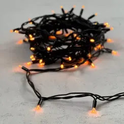 Гирлянда Нить 10 м., желтый, 220В, 75 LED, Провод Черный Каучук, IP65, LTC (LL75-1-2Y)