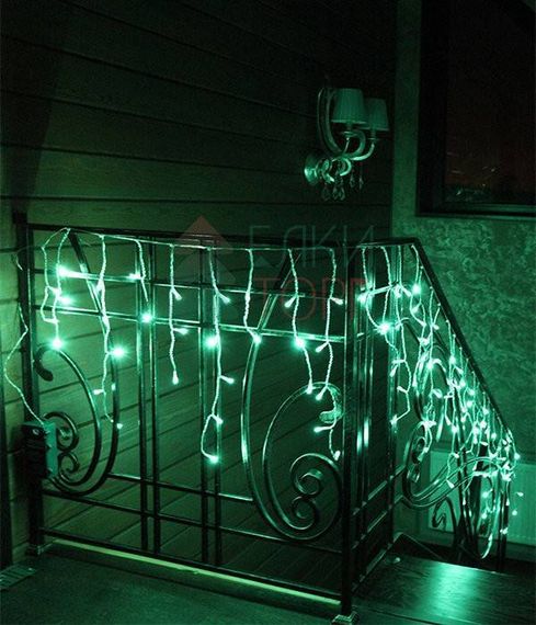 Светодиодная бахрома 3*0.5 м., 3 батарейки типа D 4.5V, 100 LED ламп цвета аква, прозрачный силикон, LTC (ECC100-10-8A)