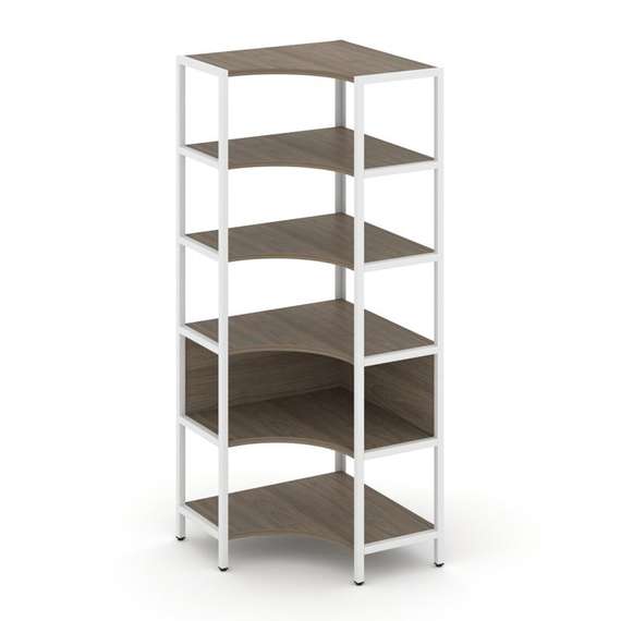Shelf System Односекционный угловой стеллаж пятиярусный SN.STMU-511 Вяз Благородный/Металл Белый 810