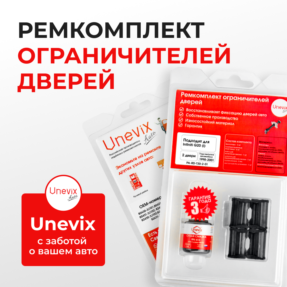 Ремкомплект ограничителей дверей Infiniti G20 (I) P11 (2 двери, тип 30) 1998-2001