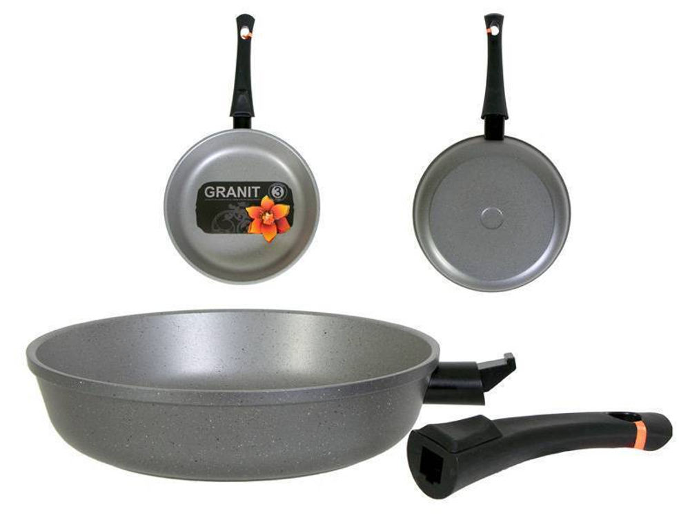 Сковорода 24см Гранит со съемной ручкой