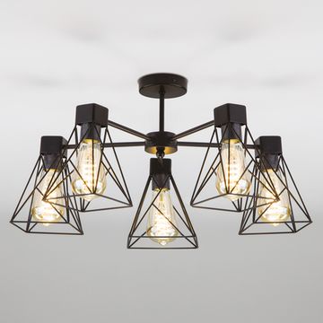 Люстра потолочная 70107/5 черный Trappola Eurosvet