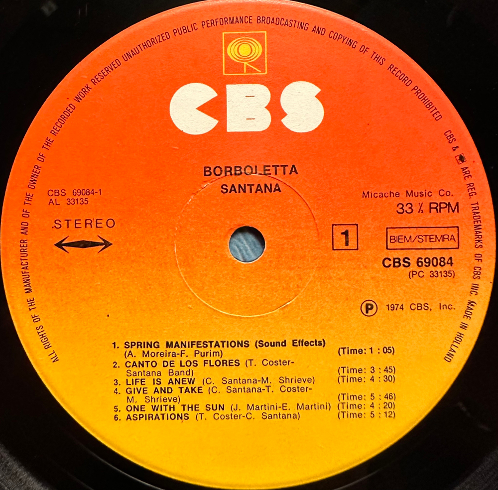 Santana - Borboletta (Голландия)
