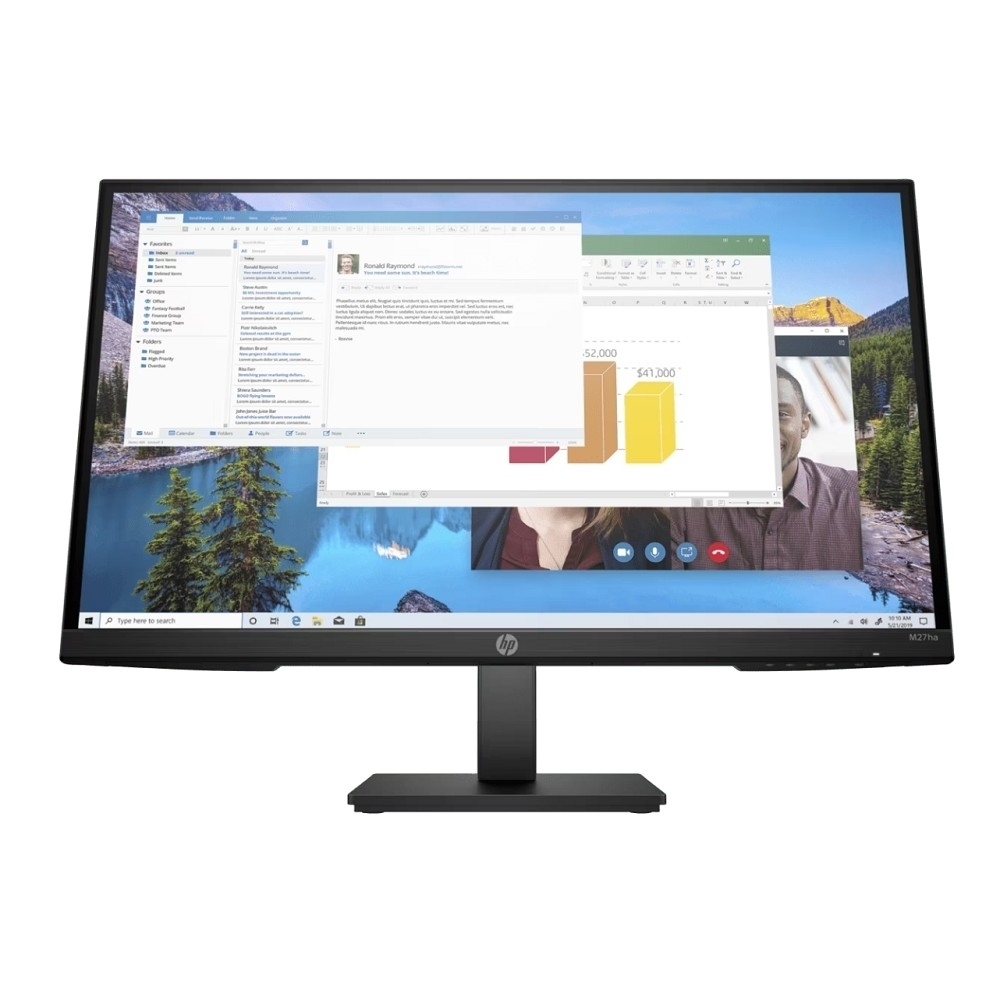 LCD HP 27" M27ha {IPS 1920x1080 60Hz 250cd D-Sub HDMI DisplayPort M/M HAS Pivot}