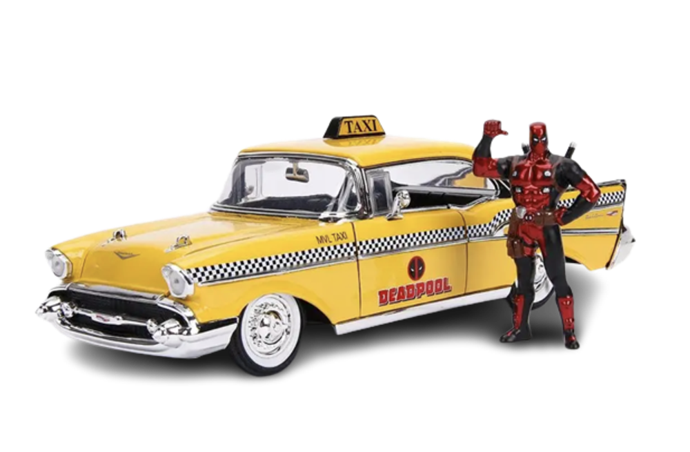Набор Hollywood Rides Chevy Bel Air-Hard Top W/Deadpool Figure