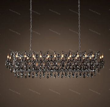 replica  19TH C. ROCOCO IRON & SMOKE CRYSTAL RECTANGULAR Restoration Hardware 68290138