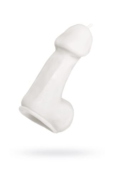 Белая свеча в форме пениса - 47 гр. (Цвет: белый)