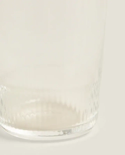 ZARA HOME СТЕКЛЯННЫЙ СТАКАН ДЛЯ ПРОХЛАДИТЕЛЬНЫХ НАПИТКОВ С ЧЕКАНКОЙ, ПРОЗРАЧНЫЙ