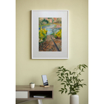 Картина авторская акварельная в паспарту 30х40 см на стену для интерьера "Ореховно"