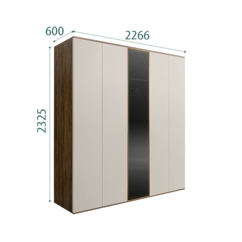 Шкаф 5-и дв. (1 дверь стекло)(левая/правая)