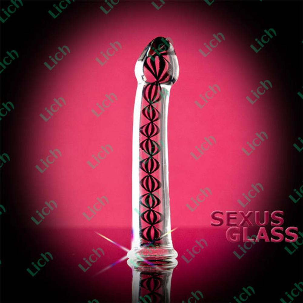 Стеклянный фаллос  со внутренними спиралями