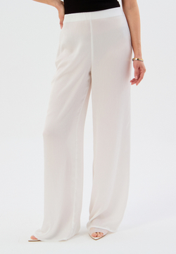 Брюки жатка летние на резинке белые