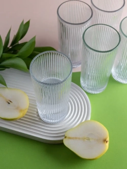 Набор ребристых бокалов для воды, 330 мл. 6 шт. прозрачные